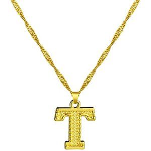 Women 18K Gold Plated A-Z Letter Pendants Necklace